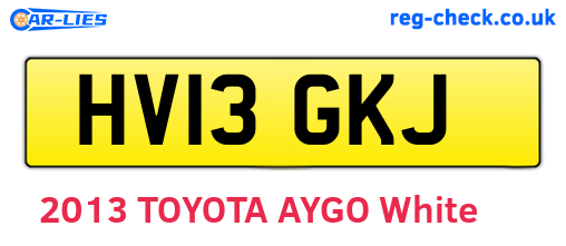 HV13GKJ are the vehicle registration plates.