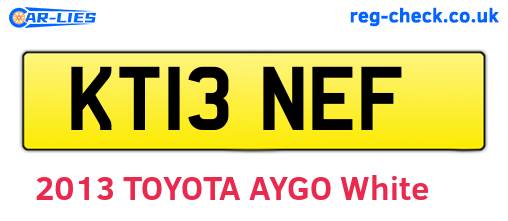 KT13NEF are the vehicle registration plates.