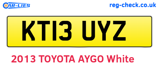 KT13UYZ are the vehicle registration plates.