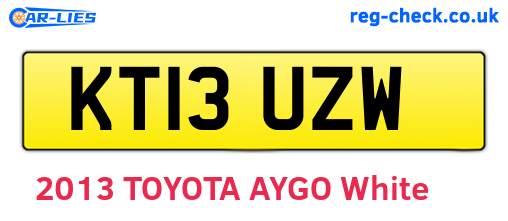 KT13UZW are the vehicle registration plates.