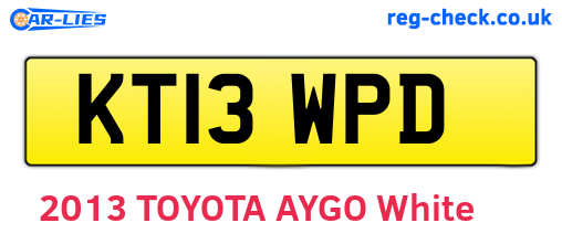 KT13WPD are the vehicle registration plates.