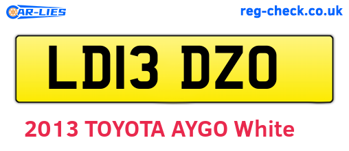 LD13DZO are the vehicle registration plates.