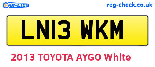 LN13WKM are the vehicle registration plates.