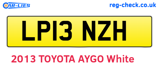 LP13NZH are the vehicle registration plates.