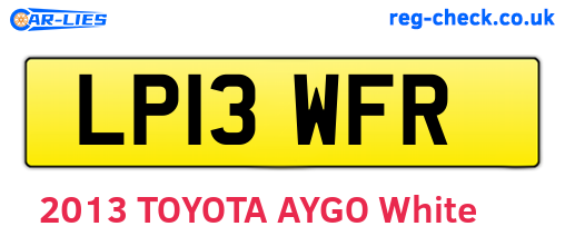 LP13WFR are the vehicle registration plates.