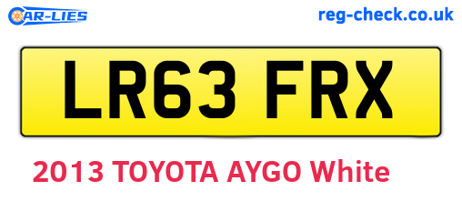 LR63FRX are the vehicle registration plates.