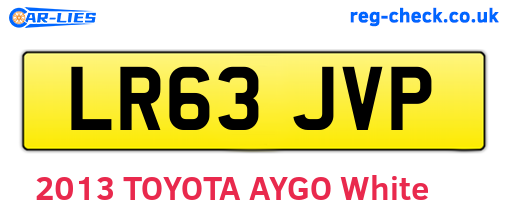 LR63JVP are the vehicle registration plates.