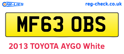 MF63OBS are the vehicle registration plates.