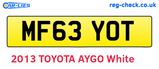 MF63YOT are the vehicle registration plates.