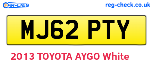 MJ62PTY are the vehicle registration plates.