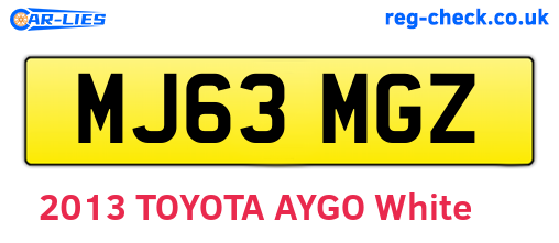 MJ63MGZ are the vehicle registration plates.