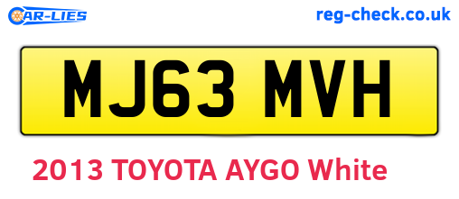 MJ63MVH are the vehicle registration plates.