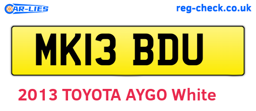MK13BDU are the vehicle registration plates.