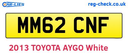 MM62CNF are the vehicle registration plates.