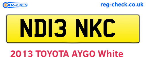 ND13NKC are the vehicle registration plates.