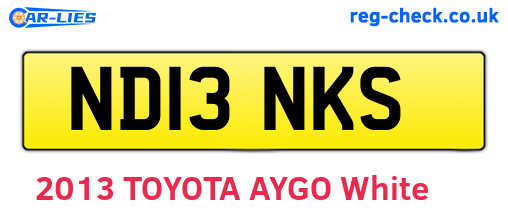ND13NKS are the vehicle registration plates.