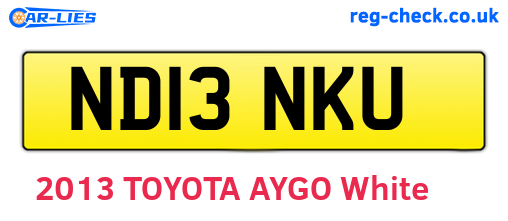 ND13NKU are the vehicle registration plates.