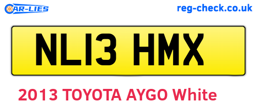 NL13HMX are the vehicle registration plates.