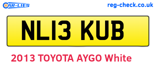 NL13KUB are the vehicle registration plates.