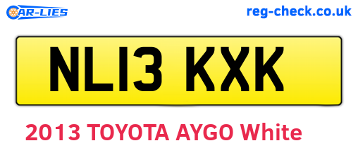NL13KXK are the vehicle registration plates.