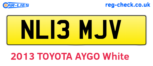 NL13MJV are the vehicle registration plates.