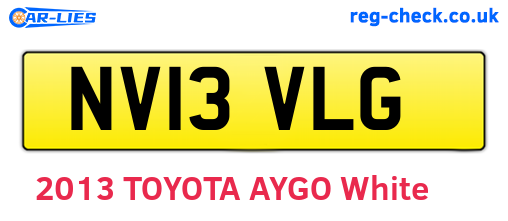 NV13VLG are the vehicle registration plates.