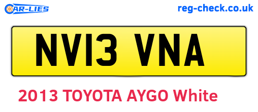 NV13VNA are the vehicle registration plates.