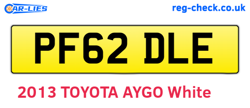PF62DLE are the vehicle registration plates.