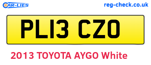 PL13CZO are the vehicle registration plates.