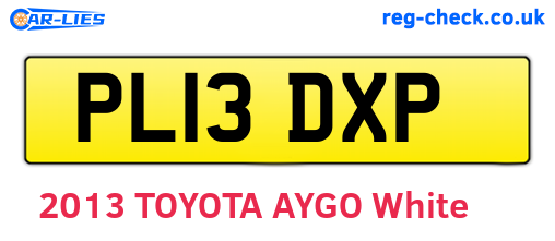 PL13DXP are the vehicle registration plates.