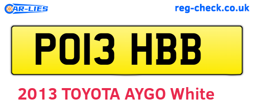 PO13HBB are the vehicle registration plates.