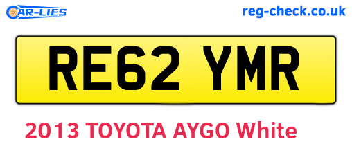 RE62YMR are the vehicle registration plates.