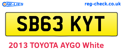 SB63KYT are the vehicle registration plates.