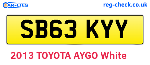 SB63KYY are the vehicle registration plates.