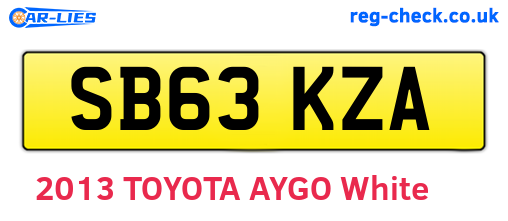 SB63KZA are the vehicle registration plates.