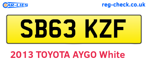 SB63KZF are the vehicle registration plates.