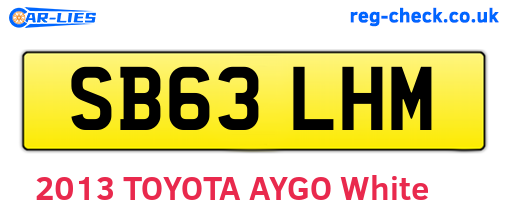 SB63LHM are the vehicle registration plates.