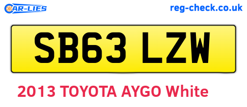 SB63LZW are the vehicle registration plates.