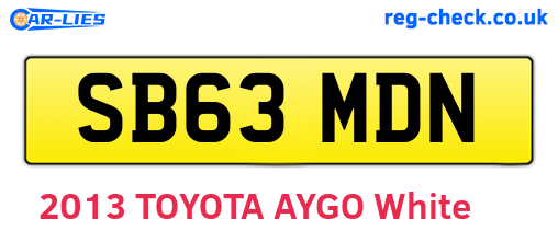 SB63MDN are the vehicle registration plates.