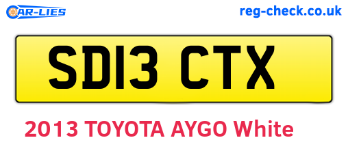 SD13CTX are the vehicle registration plates.