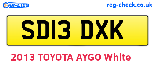 SD13DXK are the vehicle registration plates.