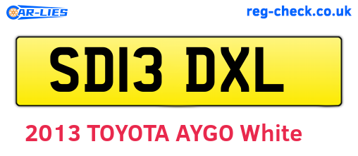 SD13DXL are the vehicle registration plates.