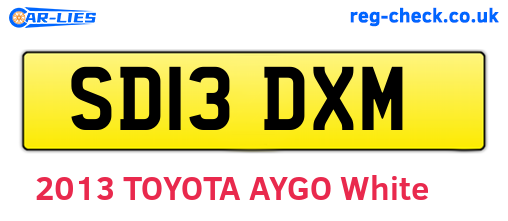 SD13DXM are the vehicle registration plates.