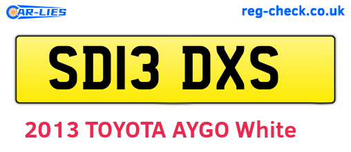 SD13DXS are the vehicle registration plates.