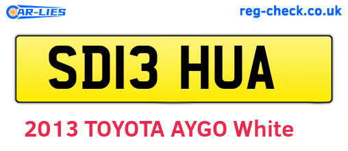 SD13HUA are the vehicle registration plates.