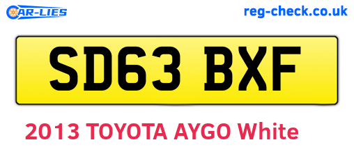 SD63BXF are the vehicle registration plates.