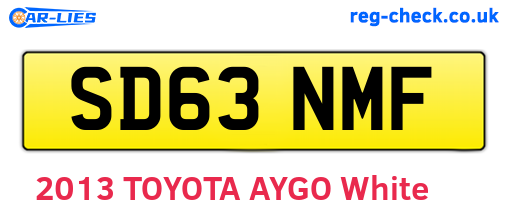 SD63NMF are the vehicle registration plates.