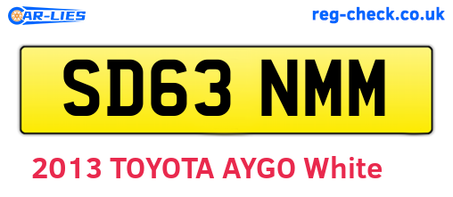 SD63NMM are the vehicle registration plates.