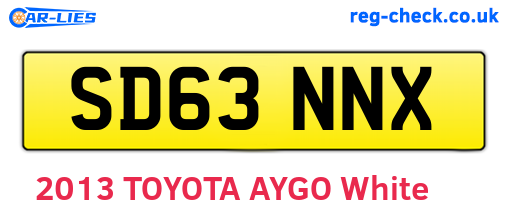 SD63NNX are the vehicle registration plates.