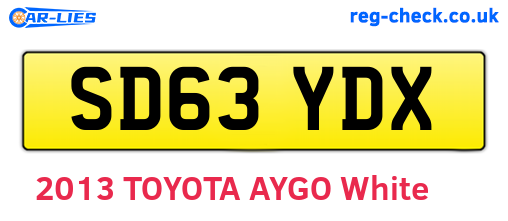 SD63YDX are the vehicle registration plates.